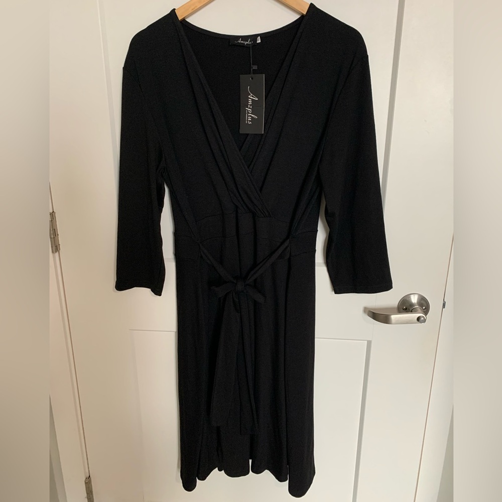 Amy Byer Black Wrap Dress XL NEW